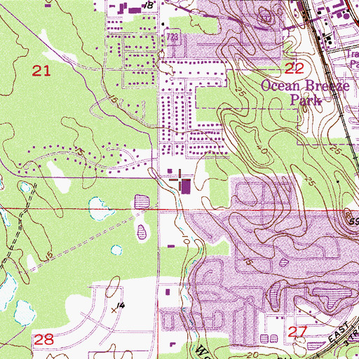 Topographic Map of Jensen Beach Plaza, FL