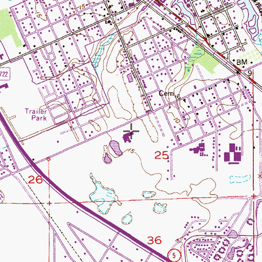 Topographic Map of Palm Plaza, FL