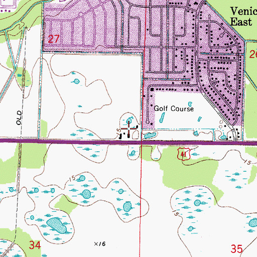 Topographic Map of Venice Shopping Center, FL