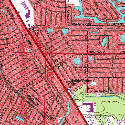 Topographic Map of Venice Plaza, FL