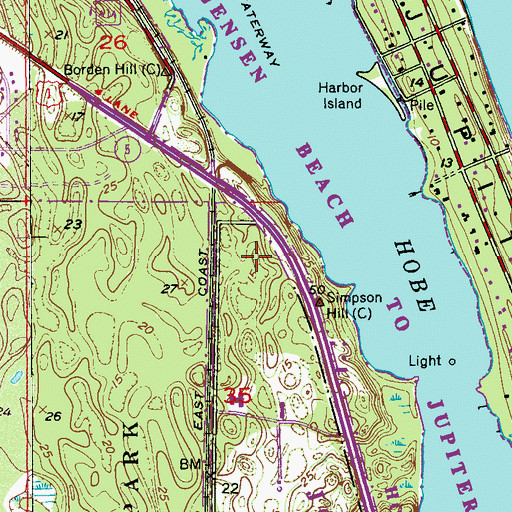 Topographic Map of Market Place Shopping Center, FL