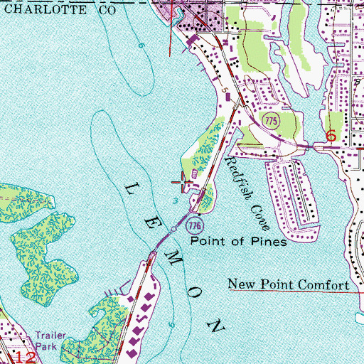 Topographic Map of Lemon Bay Shopping Center, FL