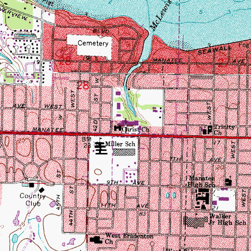 Topographic Map of Westgate Shopping Center, FL