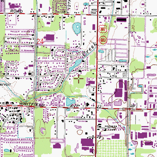 Topographic Map of Whitfield Plaza, FL