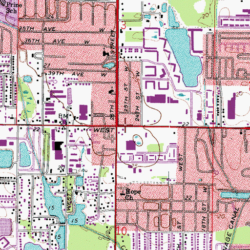 Topographic Map of College Plaza, FL