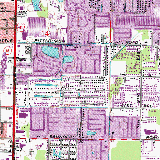 Topographic Map of Bayshore Shopping Center, FL