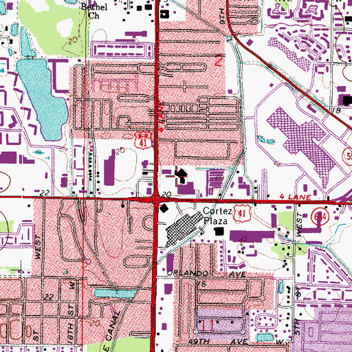 Topographic Map of Western Way Shopping Center, FL