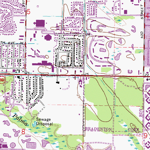 Topographic Map of Southwood Mall, FL