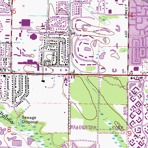 Topographic Map of South Trail Village Shopping Center, FL