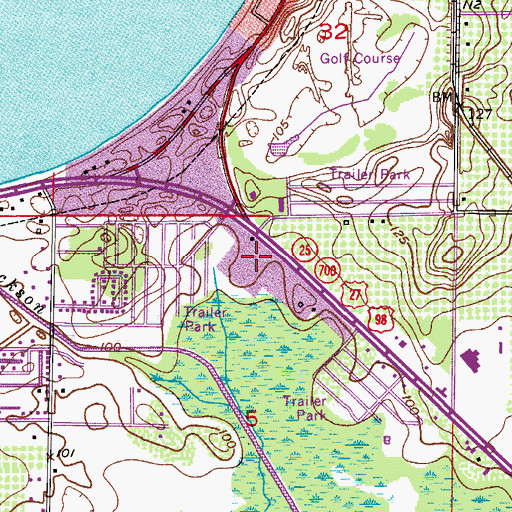 Topographic Map of Southgate Shopping Center, FL