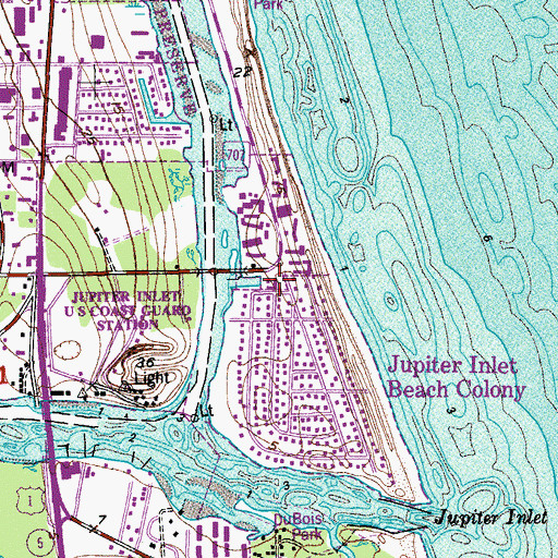 Topographic Map of Concourse Village Shopping Center, FL