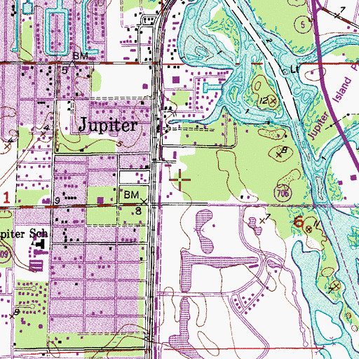 Topographic Map of Gallery Square North and South, FL