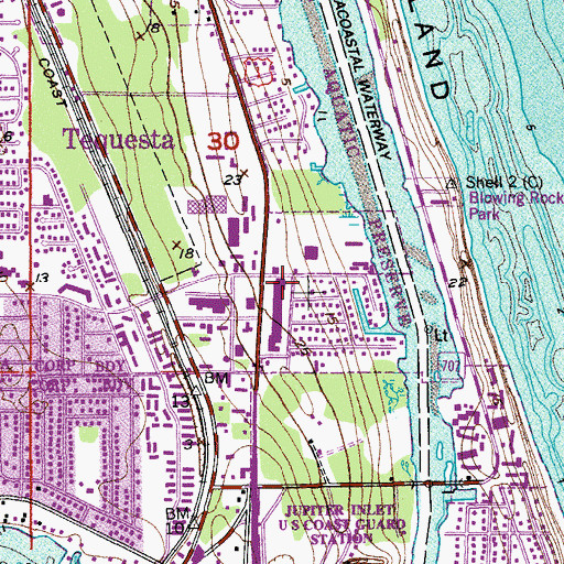 Topographic Map of Jupiter Mall, FL