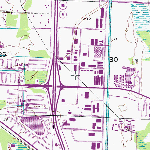 Topographic Map of Twin City Mall, FL