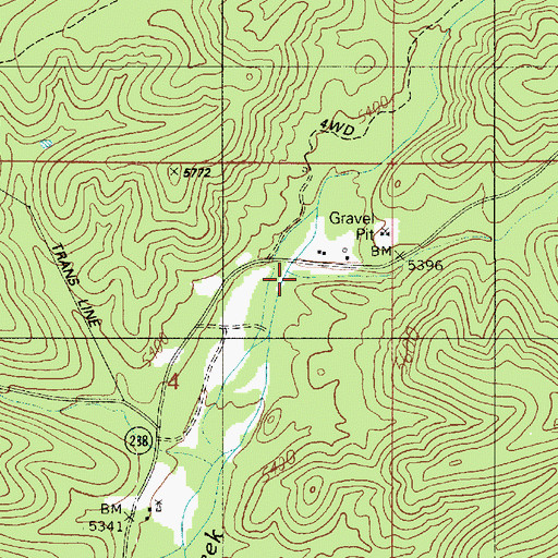 Topographic Map of Gruwell Canyon, AZ