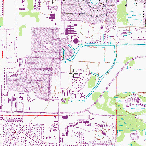 Topographic Map of Fort Myers Shopping Center, FL