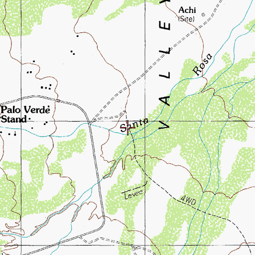 Topographic Map of Gu Achi Wash, AZ