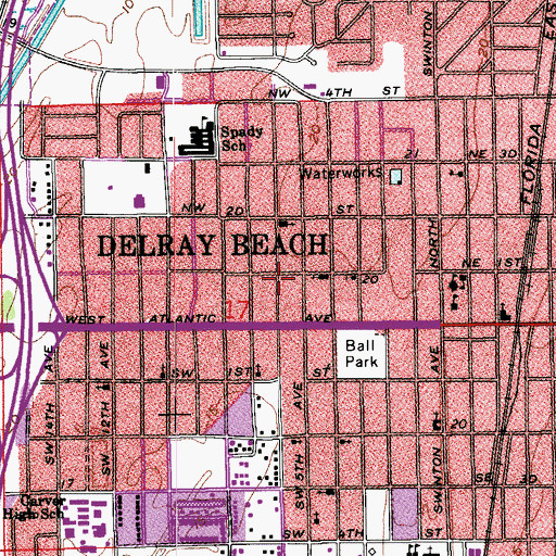 Topographic Map of Plaza Del Ray, FL