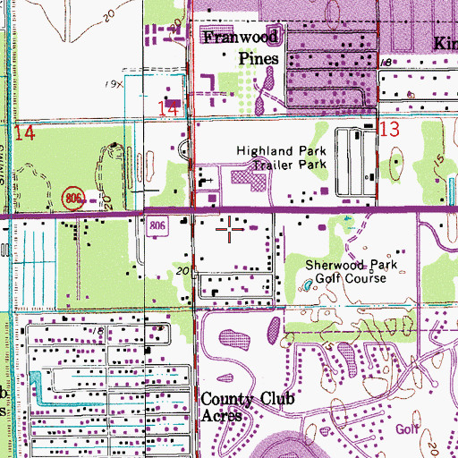 Topographic Map of Marketplace of Delray Shopping Center, FL