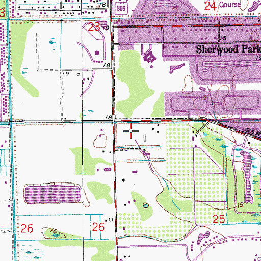 Topographic Map of Linton Center, FL