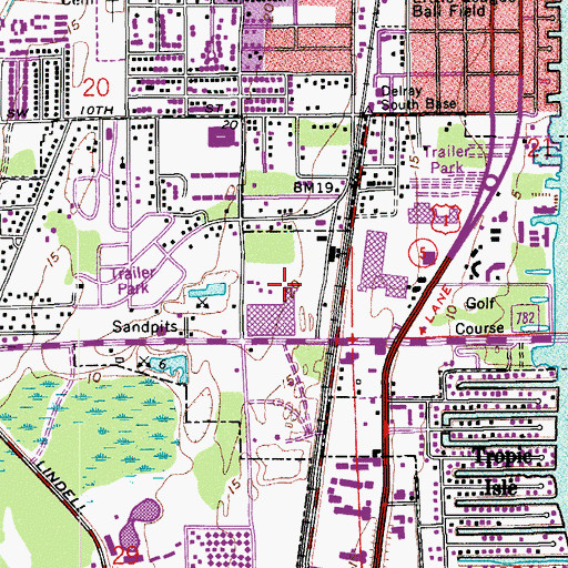 Topographic Map of Harbor Centre, FL
