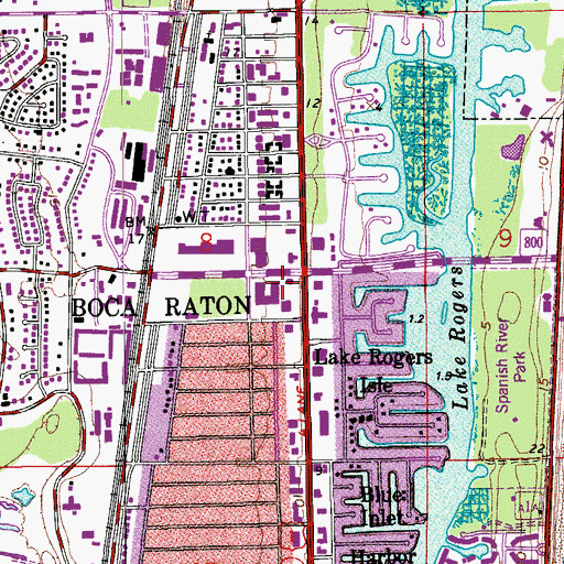 Topographic Map of Winfield Shopping Center, FL