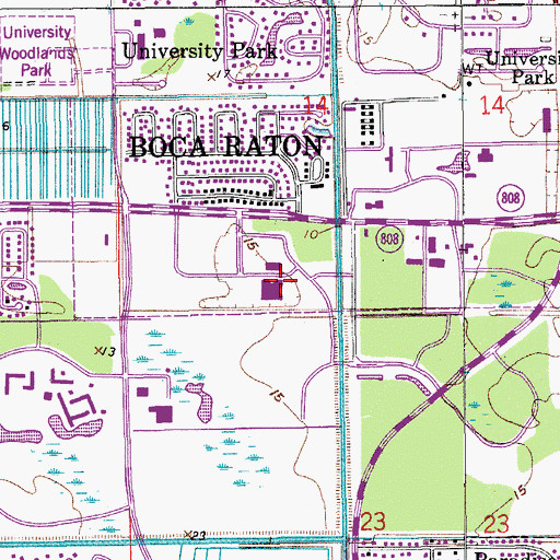 Topographic Map of Town Center at Boca Raton, FL