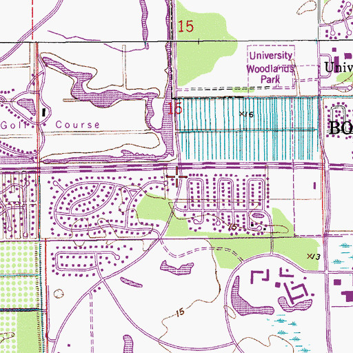 Topographic Map of West Boca Place Shopping Center, FL