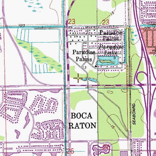 Topographic Map of Del Mar Shopping Center, FL