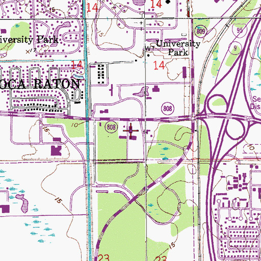 Topographic Map of Glades Plaza, FL
