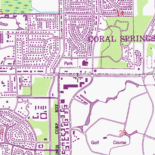 Topographic Map of Holiday Springs Shopping Center, FL