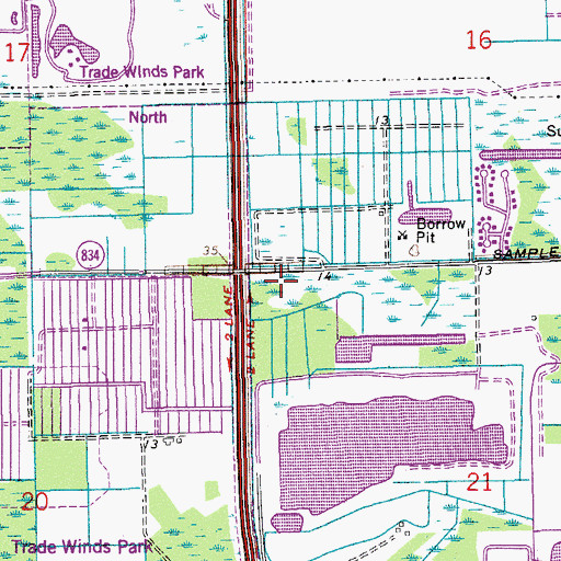 Topographic Map of Pompano Outlet Mall, FL