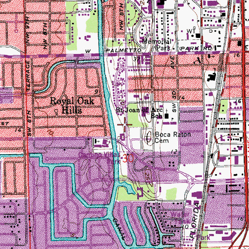 Topographic Map of North Dixie Plaza Shopping Center, FL