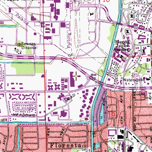 Topographic Map of Oaks Plaza, FL