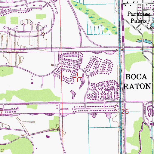 Topographic Map of Royal Palm Plaza, FL
