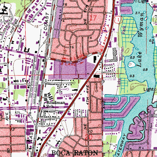 Topographic Map of The Boardwalk Shopping Center, FL