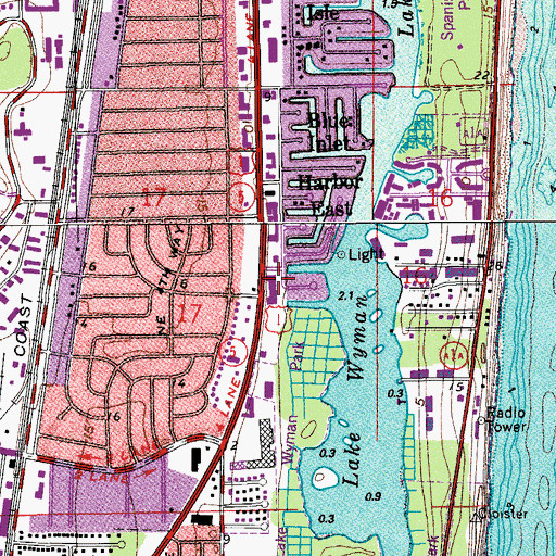 Topographic Map of Boca Raton Shopping Center, FL