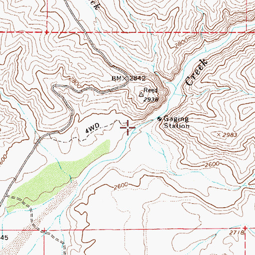 Topographic Map of Gun Creek, AZ