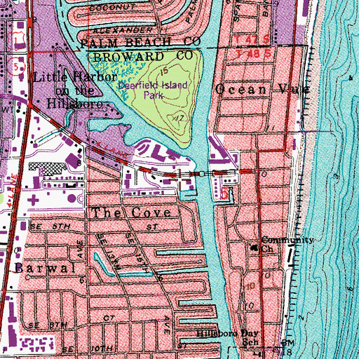 Topographic Map of Cove Shopping Center, FL