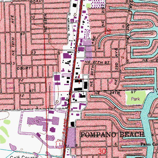 Topographic Map of Beacon Light Shopping Center, FL
