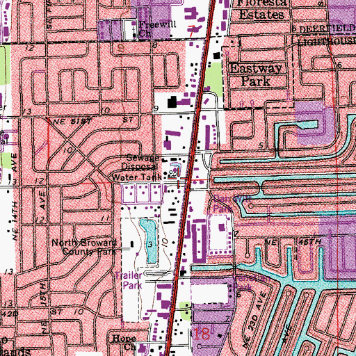 Topographic Map of Main Street Plaza, FL