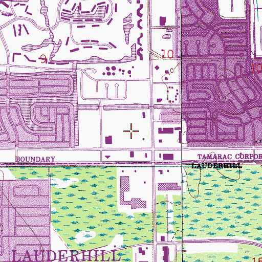 Topographic Map of Tamarac Commercial Plaza, FL