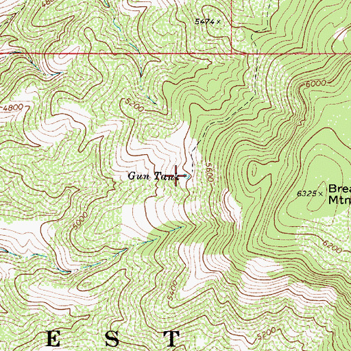 Topographic Map of Gun Tank, AZ