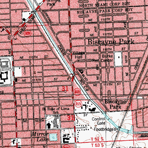 Topographic Map of Sunshine Shopping Center, FL