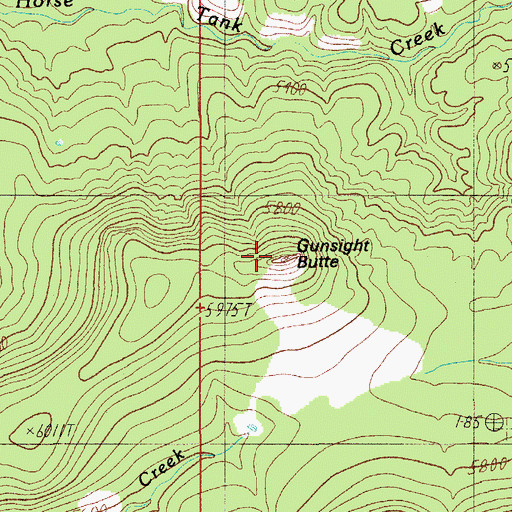 Topographic Map of Gunsight Butte, AZ
