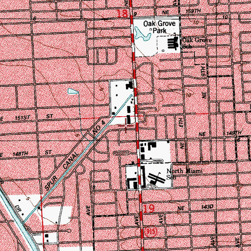 Topographic Map of Central Shopping Plaza, FL
