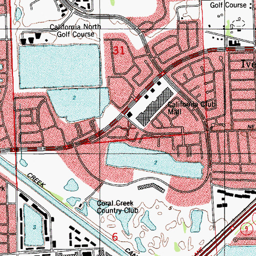 Topographic Map of Pointeast Shopping Center, FL