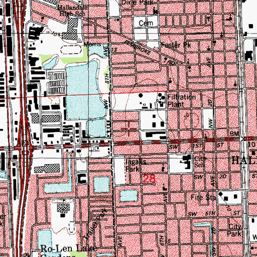 Topographic Map of Town Plaza, FL