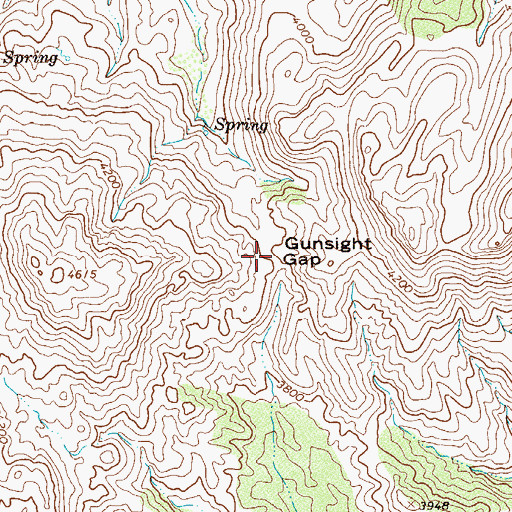 Topographic Map of Gunsight Gap, AZ