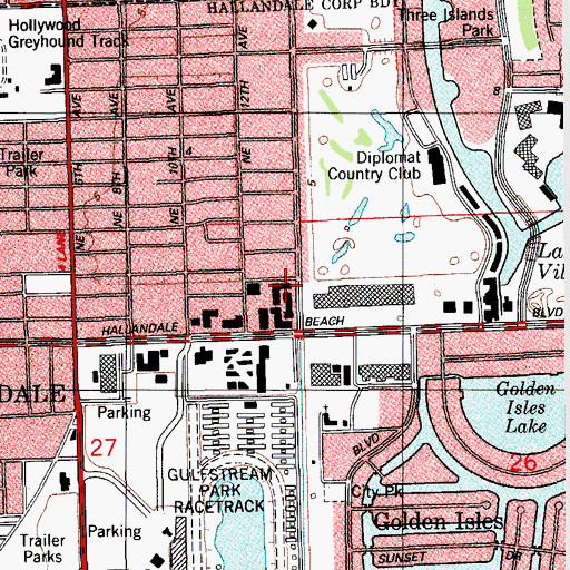 Topographic Map of Village Shopping Plaza, FL